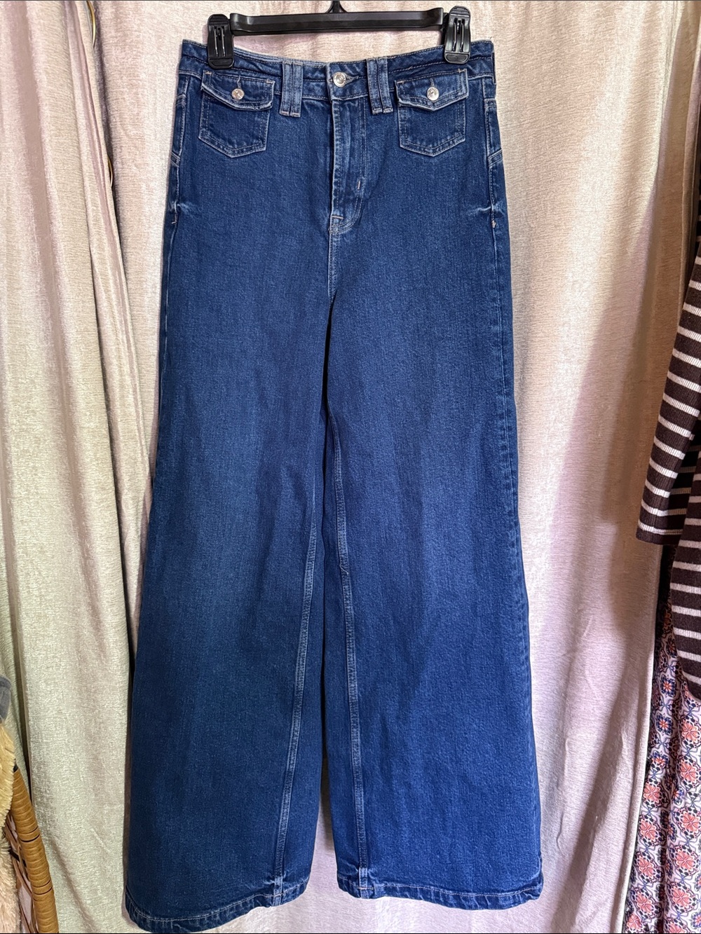 We The Free High-Rise Wide Leg Jeans in Deep Blue